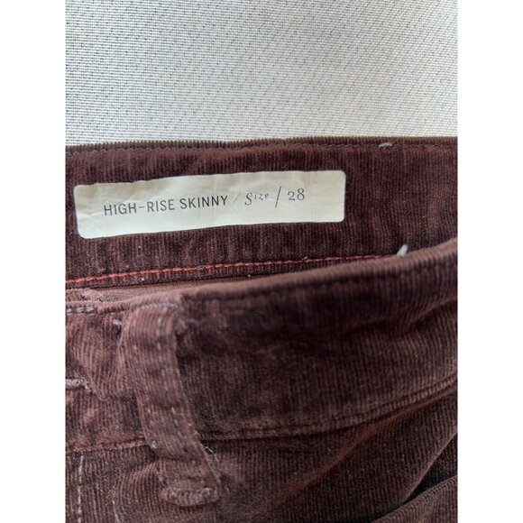 Anthropologie Pilcro Women's Corduroy Skinny Pants High Rise Size 28 Deep Brown - Picture 4 of 12